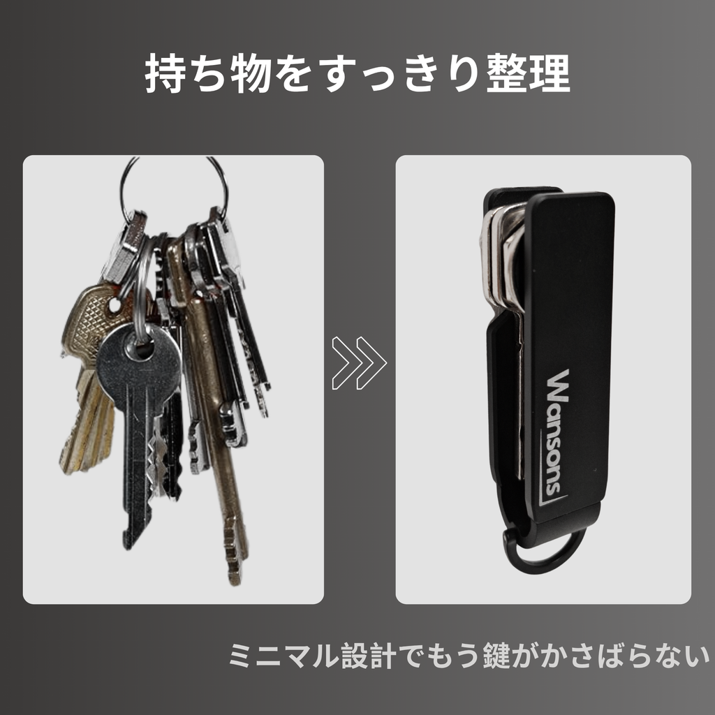 Wansons (ワンソンズ) | メタルキーオーガナイザー | アルミ製・コンパクト設計・3色展開