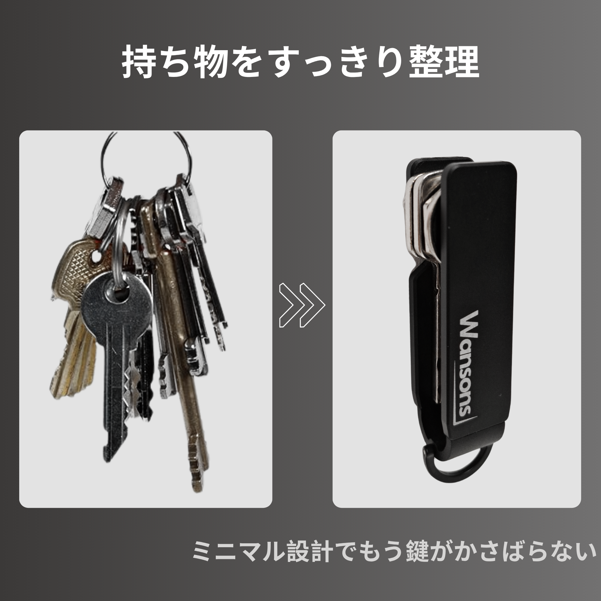 Wansons (ワンソンズ) | メタルキーオーガナイザー | アルミ製・コンパクト設計・3色展開