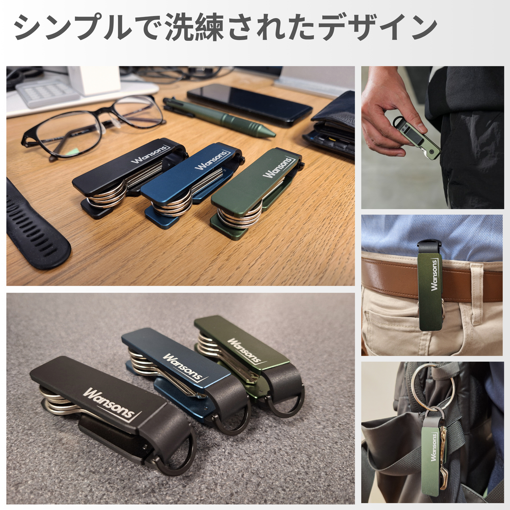 Wansons (ワンソンズ) | メタルキーオーガナイザー | アルミ製・コンパクト設計・3色展開